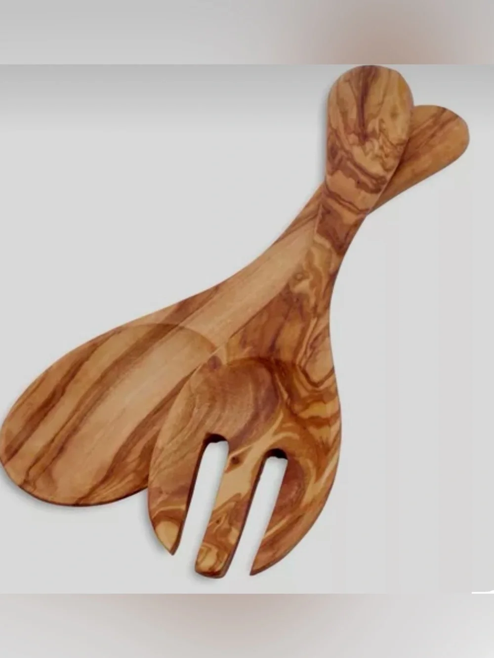 Sur La Table NWT Olivewood Salad Hands Or Servers Italian Made